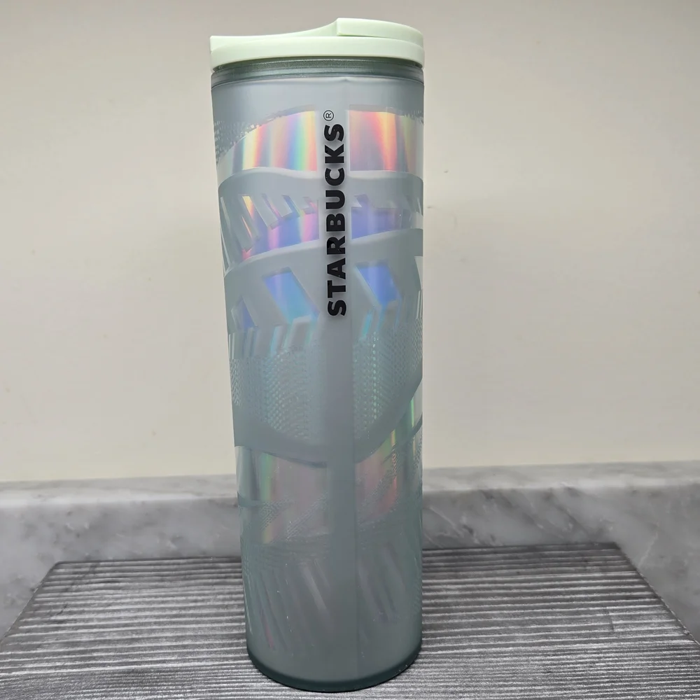 2021 Starbucks Tumbler 16oz‎ Mint Frosted Ribbon Tumbler Grande Size Hot or Cold